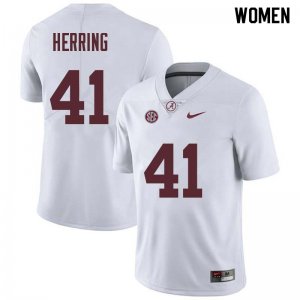 NCAA Women's Alabama Crimson Tide #41 Chris Herring Stitched College Nike Authentic White Football Jersey HG17W28KJ